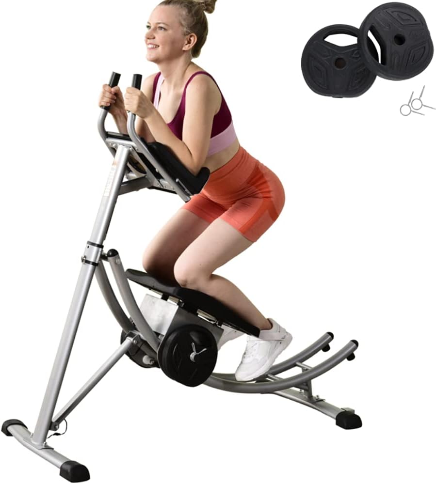 Adjustale Ab Traniner Coaster Foldable Abdominal Exercise Equipment Machine Body Exercise Less Stress on Neck  Back Workout Machine for Home Gym Exercise (Silver)