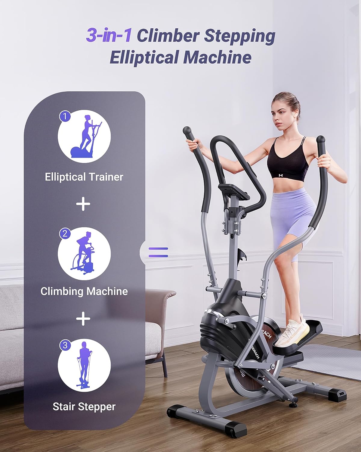 merach 3 in 1 cardio climber stepping elliptical machine review