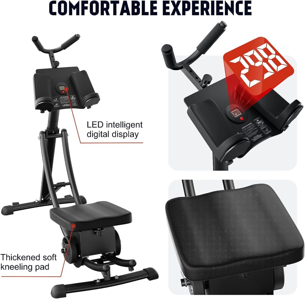 Updated Foldable Abdominal Crunch Coaster,Fitness Core Exercise Equipment Abdominal Machine,440lbs Capacity Less Stress on Neck  Back, Abdominal/Core Fitness Equipment for Home Gym