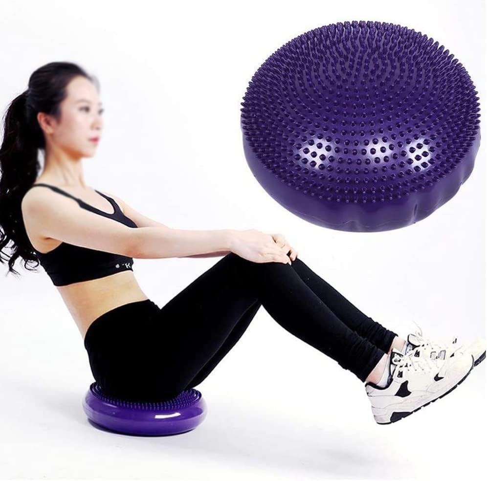WALNUTA Yoga Ball Mat Stable Swing Balance Plate Mat Fitness Exercise Training Ball Exercise Equipment (Color : Purple)