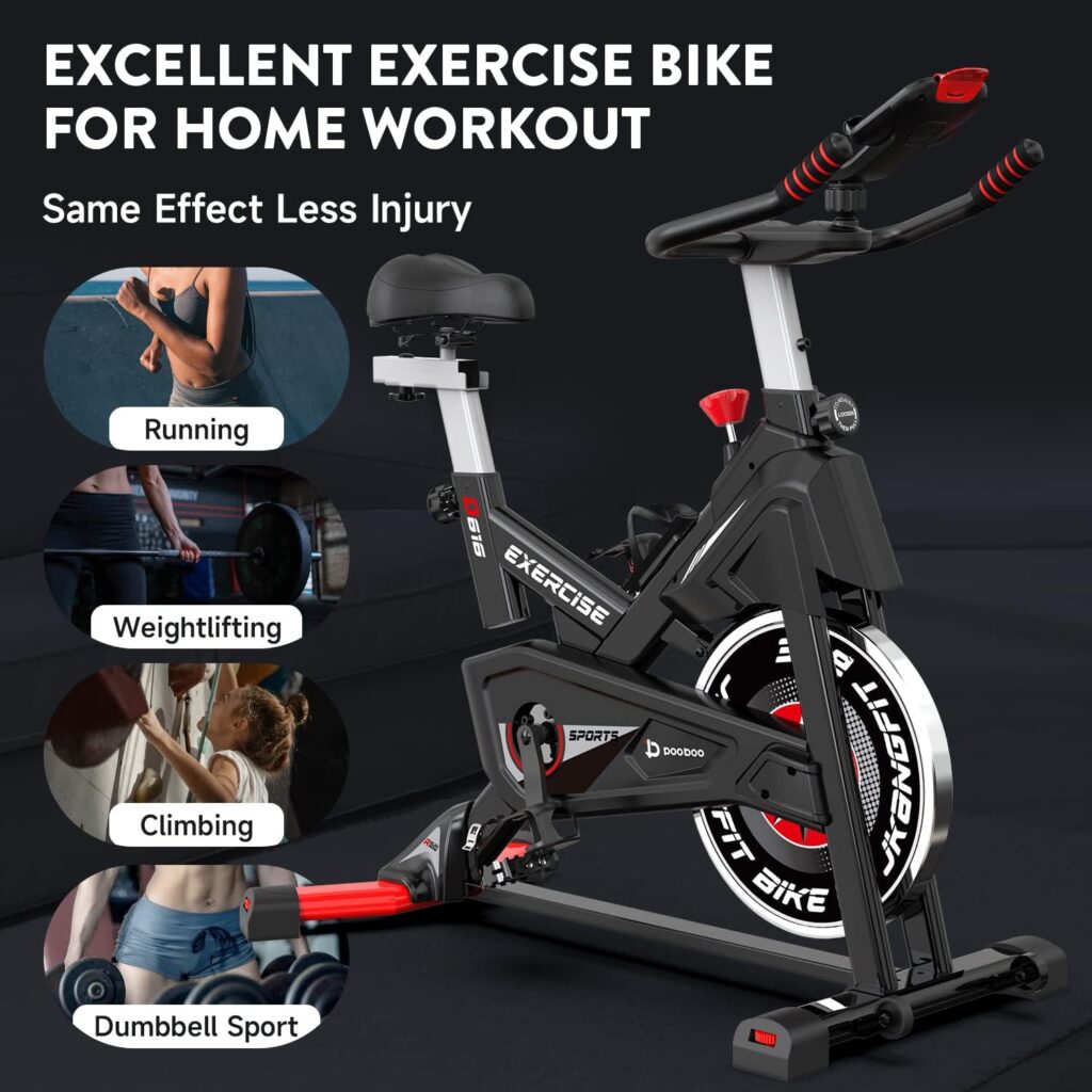 Exercise Bike, Magnetic Stationary Bike for Indoor Cycling (Upgraded Version) w/ 360° Rotate Ipad Holder for Home Gym, Silent Belt Drive Indoor Bike w/ Comfortable Seat Cushion, 350 lbs Weight Capacity