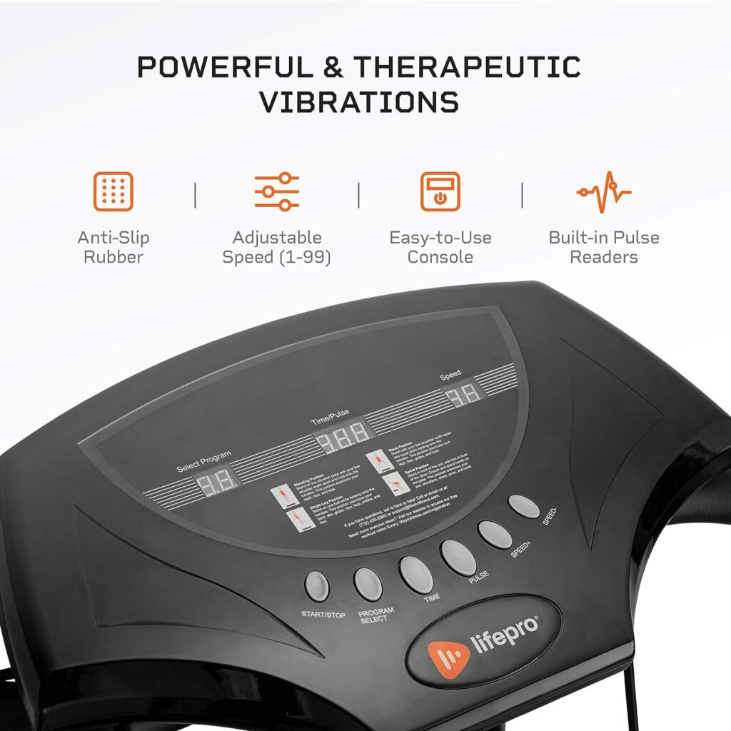 Lifepro Vibration Plate Exercise Machine with Handles, Vibrating Plate Exercise Machine, Vibration Platform Machines, Vibration Plate Lymphatic Drainage, Handles Help with Balance