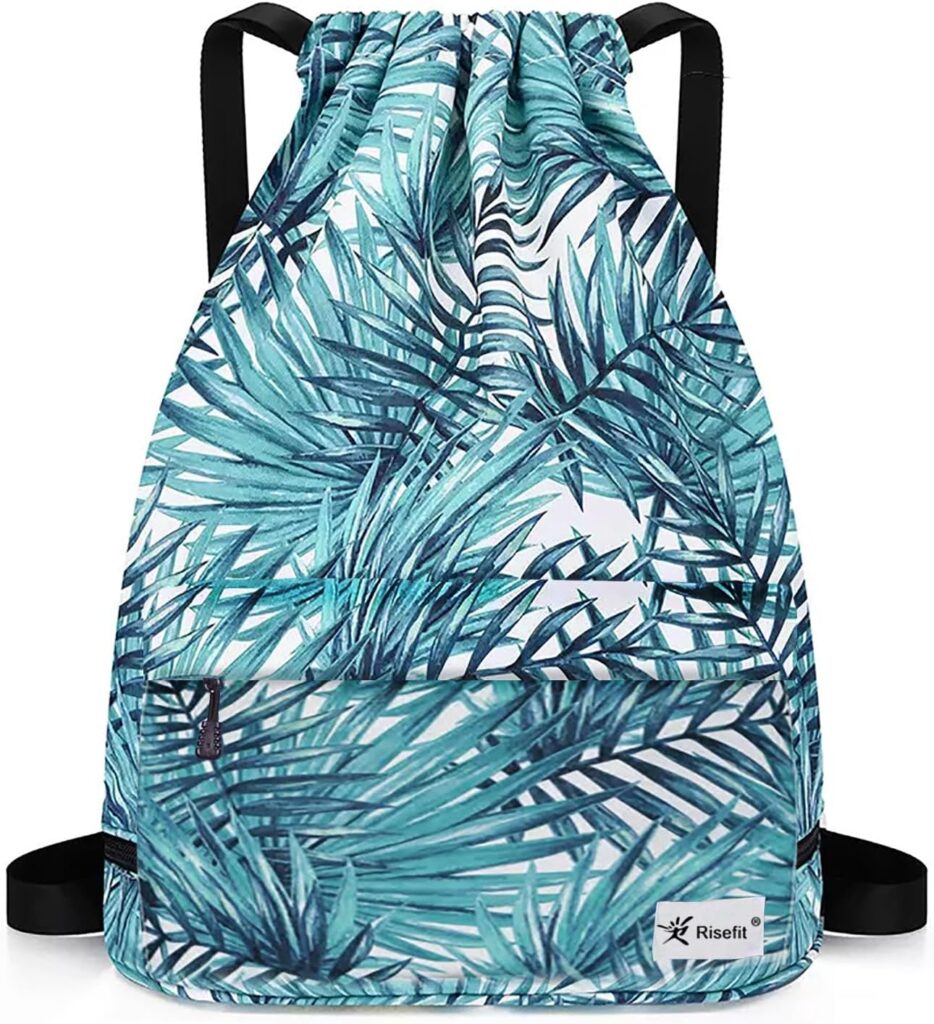 Risefit Water Resistant Drawstring Backpack, Gym Bag Beach Backpack Sackpack Sports Backpack for Men Women