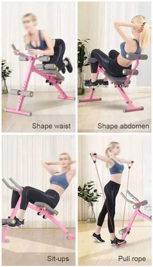 SMSOM Abdominal Trainers, Ab Workout Machine, Foldable Core Workout Machine, Core Ab Exercise Equipment for Home Gym (Pink)