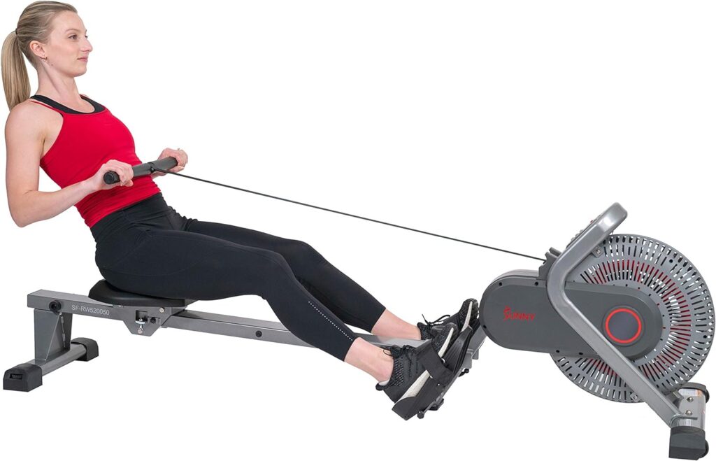 Sunny Health  Fitness Air Fan Rowing Machine Ergometer - SF-RW520050,Silver