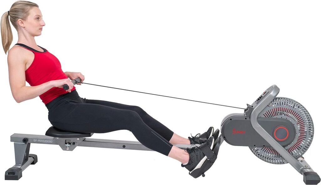 Sunny Health  Fitness Air Fan Rowing Machine Ergometer - SF-RW520050,Silver