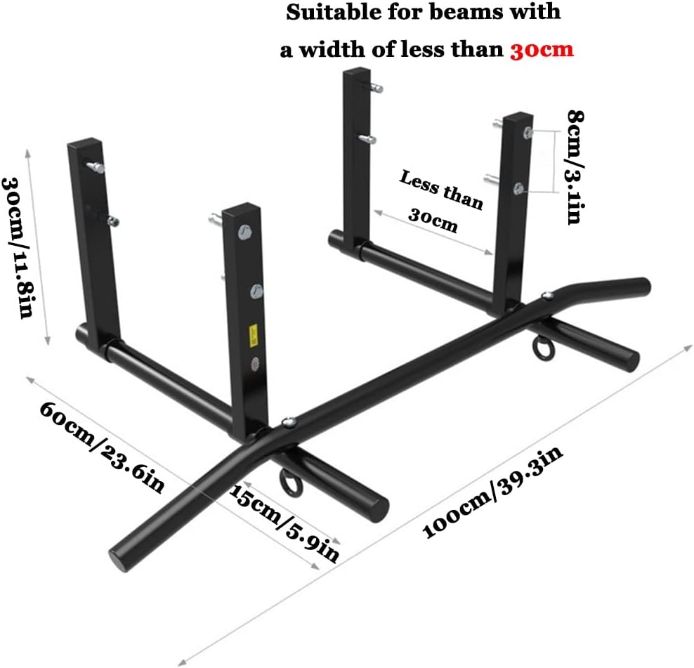 Wall- Mounted Pull- Up Bar, Upper Body Workout Bar, Training Equipment, Horizontal Bar Installed On The Cross Beam, for Indoor Home Gym Exercises Accessories (Color : Black, Size : 39.3x23.6in)