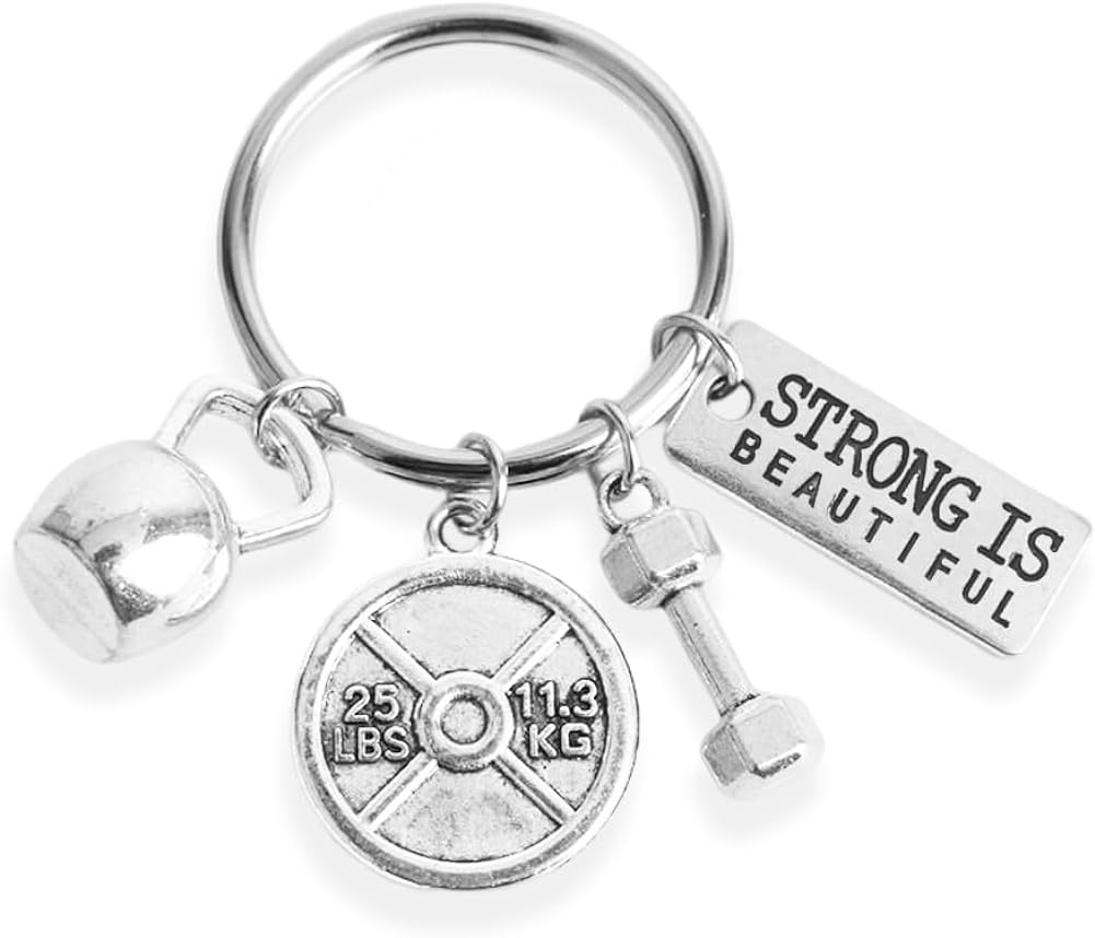Birthday Christmas Gifts for Bodybuilder Gym Lovers Inspirational Keychain for Women Men Motivational Gift for Weight Lifter
