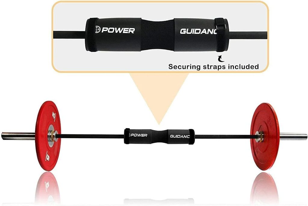 POWER GUIDANCE Barbell Squat Pad - Neck  Shoulder Protective Pad - Great for Squats, Lunges, Hip Thrusts, Weight Lifting  More - Fit Standard and Olympic Bars Perfectly-Black