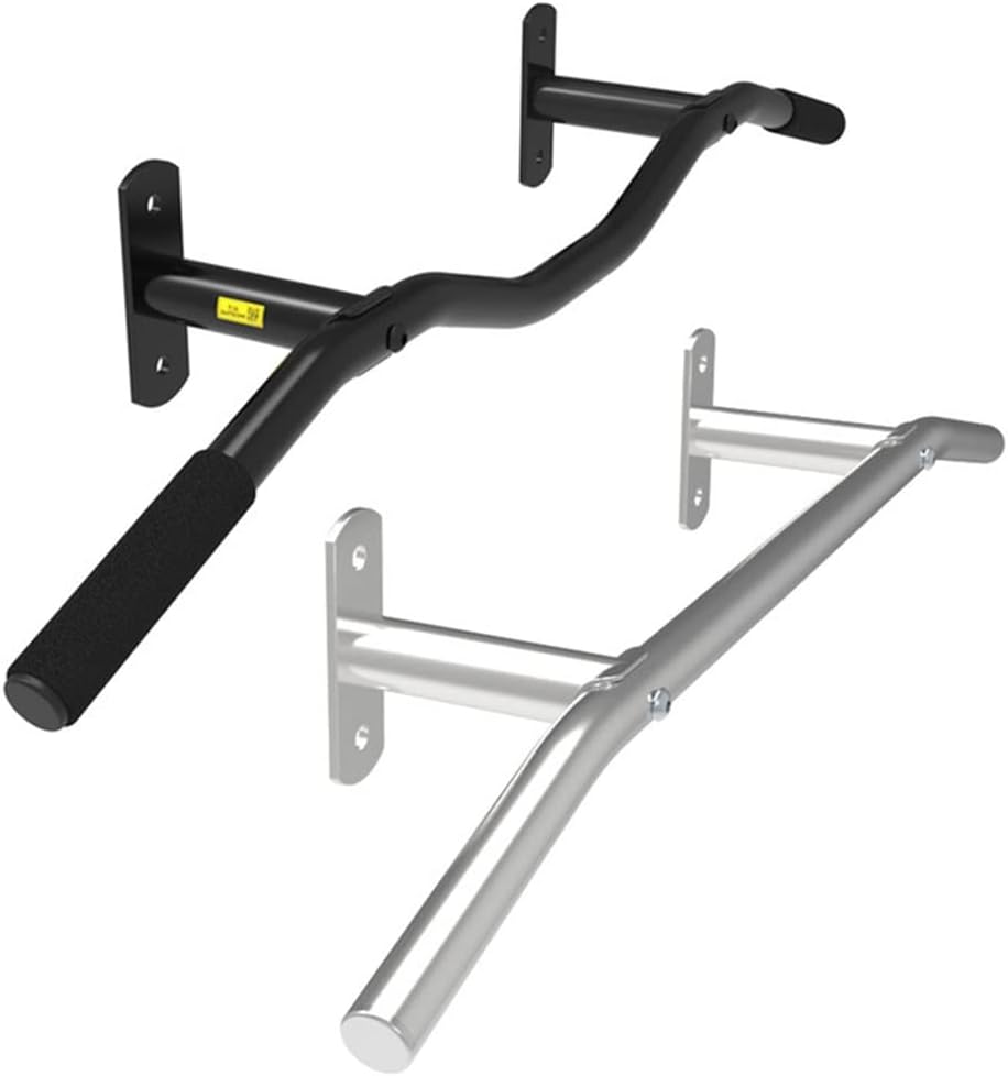 Wall-Mounted Pull-Up Bar,Doorway Gym Chin-Up Bar,​Upper Body Workout Bar,Fitness Bracket,for Indoor Home Workout,Safety Load 300kg (Color : Silver, Type : Bent)