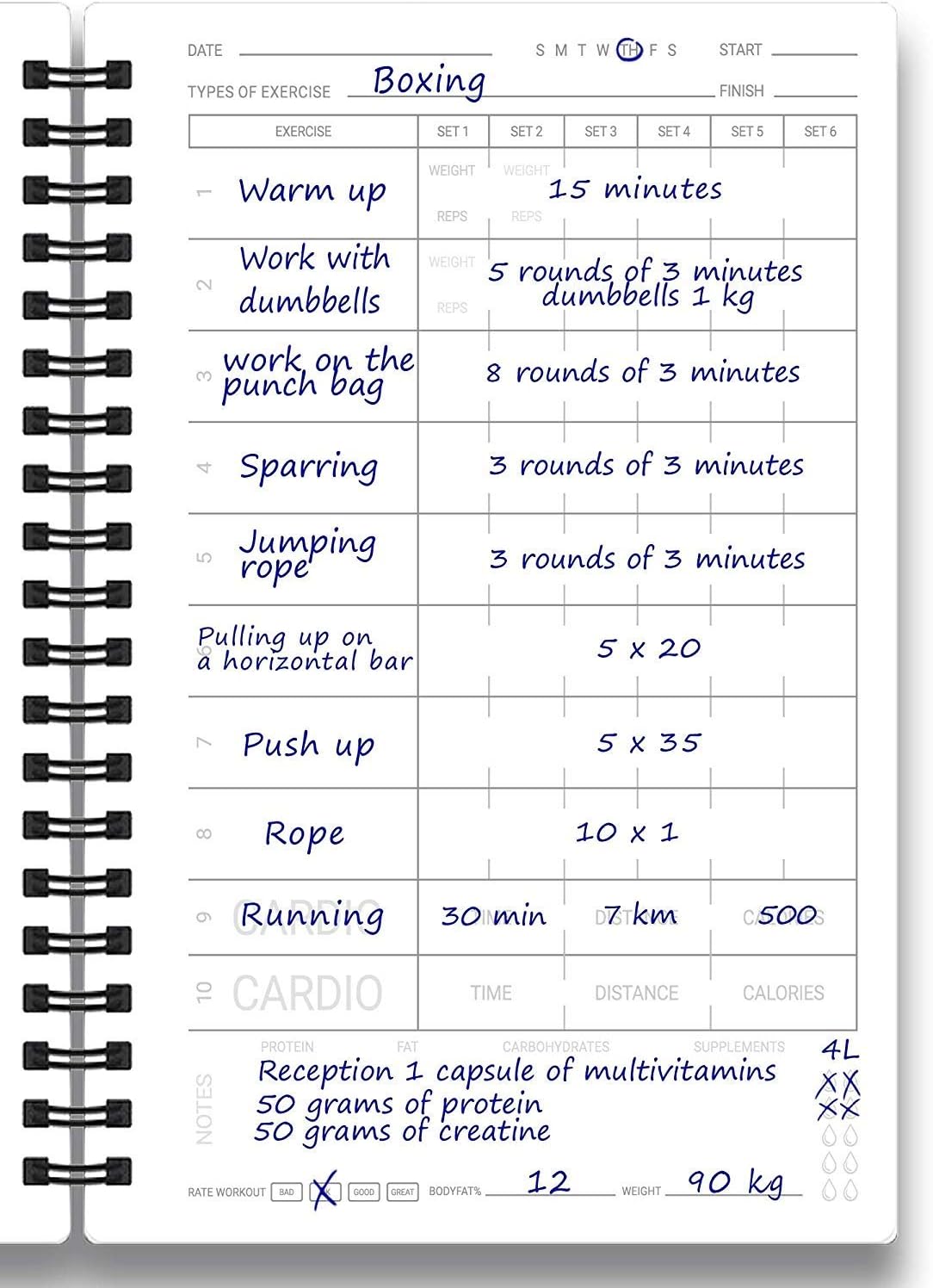 cossac undated fitness journal review