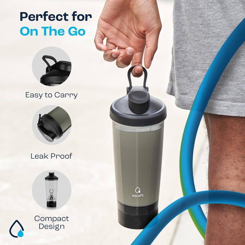 Electric Protein Shaker Bottle - USB Rechargeable Blender Bottles - 24oz Shaker Bottles for Protein Mixes - Blender Bottle - Protein Mixer - Protein Shaker - Shaker - Gadgets for Men - Gym Accessories