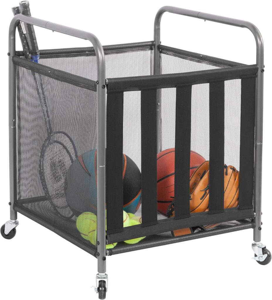 STORAGE MANIAC Ball Storage Bin Rolling Sports Ball Cart Review ...